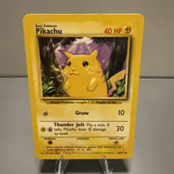 Pokemon Pikachu TCG Base Set Unlimited Card 58/102 LP/MP Condition Vintage - Image 1