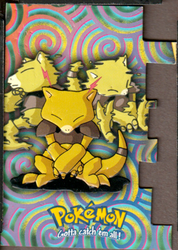 Pokemon TV Series 2 Topps - Die-Cut Embossed Chase Card #63 Abra EV7 - Image 1
