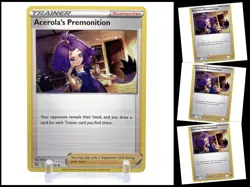Pokemon BRILLIANT STARS 129/172 Acerola's Premonition 4X TRAINER Card Playset X4 - Image 1