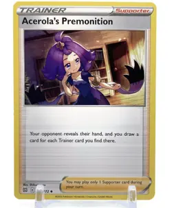 Pokemon BRILLIANT STARS 129/172 Acerola's Premonition 4X TRAINER Card Playset X4 - Image 2