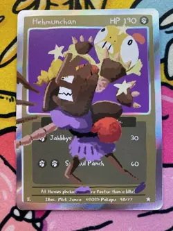 Pokepu - Hehmunchan (Hitmonchan) 48/77 - Derpy Pokemon Parody / Fan Art Card - Image 1
