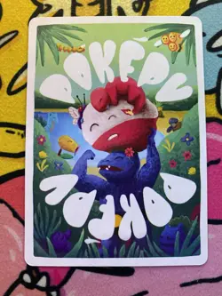Pokepu - Hehmunchan (Hitmonchan) 48/77 - Derpy Pokemon Parody / Fan Art Card - Image 2