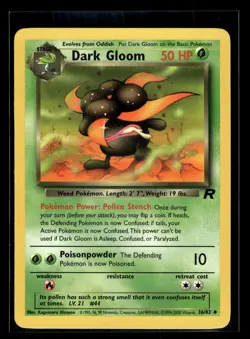 2000 Pokemon Team Rocket #36/82 Dark Gloom NM-Mint+ - Image 1
