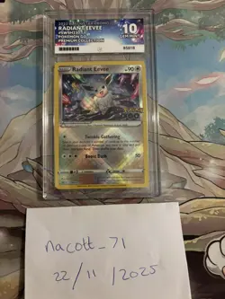 Pokemon TCG - Pokemon GO Radiant Evee SWSH230 Black Star Promo - Graded ACE 10 - Image 1