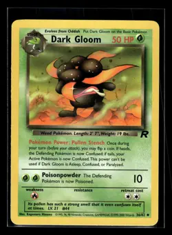 2000 Pokemon Team Rocket #36/82 Dark Gloom NM-Mint+ - Image 1