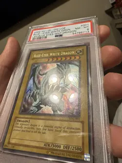 2002 Blue-Eyes White Dragon LOB-001 Unlimited PSA 8 💎1.5 Wavy Original Print💎 - Image 5