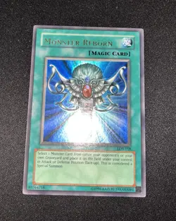 Yugioh Monster Reborn LOB-118 Ultra Rare Original Print 1.5 - Image 1