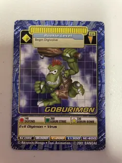 GOBURIMON 2001 BANDAI DIGIMON CARD # ST-66 ROOKIE LEVEL - Image 1