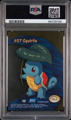 2000 Topps Pokemon TV Animation Clear Cards #PC4 Squirtle PSA GEM MINT 10 - Image 2
