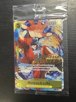 One Piece Card Game Monkey.D.Luffy Pre-Release Winner Promo P-036 NM Sealed - Image 1