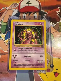 Pokemon TCG - Rare Mewtwo Black Star promo 14 LV 60 #150 Card has clean surface - Image 1