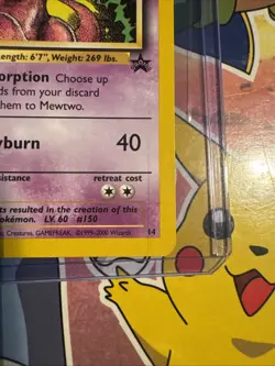 Pokemon TCG - Rare Mewtwo Black Star promo 14 LV 60 #150 Card has clean surface - Image 4