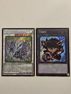 Stardust Dragon L5DD-ENS01 Secret Rare Chibi Yugioh 1st Edition + Token Card - Image 1