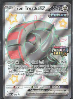 Iron Treads Ex SVP 073 Black Star Promo Full Art Shiny Pokemon Card - Image 1