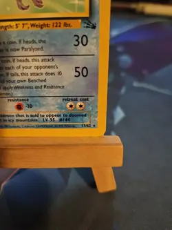 Fossil Articuno Pokemon TCG Card Regular Rare, 17/62 LP - Image 5