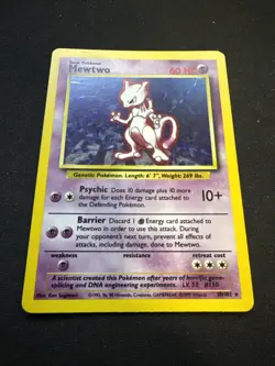 Pokemon Mewtwo TCG Holo Rare Card Base Set 10/102 Vintage - Image 3