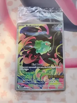 Pokemon TCG Mega Evolutions Stamped Promo Card - Bulbasaur 133/132 - NM - SEALED - Image 1