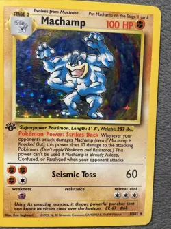 Machamp 8/102 1st Edition Rare Holo Vintage Pokemon Card Base Deck Exclusive - Image 2