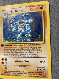 Machamp 8/102 1st Edition Rare Holo Vintage Pokemon Card Base Deck Exclusive - Image 3