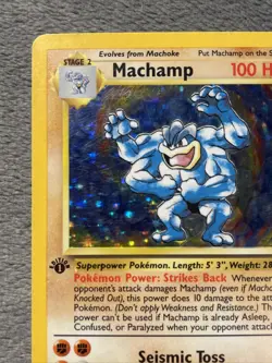 Machamp 8/102 1st Edition Rare Holo Vintage Pokemon Card Base Deck Exclusive - Image 4