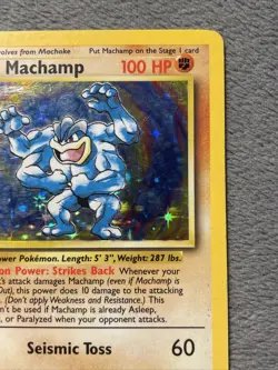 Machamp 8/102 1st Edition Rare Holo Vintage Pokemon Card Base Deck Exclusive - Image 5