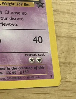 Pokemon Mewtwo Promo Card #3 1999 - Kids WB First Movie Black Star Promo (P14) - Image 2