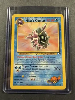 Pokemon TCG Misty's Cloyster Gym Heroes 29/132 Unlimited Rare Card - Image 3