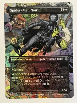 Spider-Man Noir (Borderless) Marvel's Spider-Man Foil MTG NM - Image 1