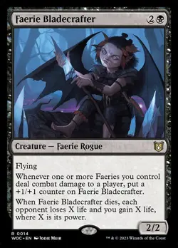 1x Faerie Bladecrafter NM Eng MTG - Commander : WOE - Image 1