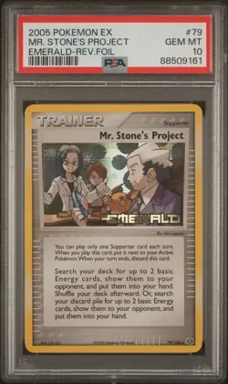 2005 Pokemon MR. STONE'S PROJECT 79/106 Reverse Holo EX Emerald Gem Mint PSA 10 - Image 1