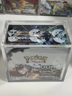 Pokemon Sun Moon Burning Shadow Booster Box Factory Sealed 2017 w/ acrylic box - Image 5