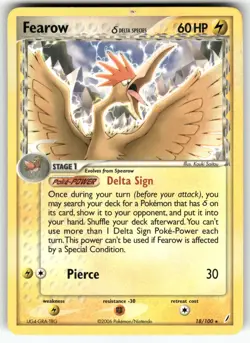 Fearow (Delta Species) Crystal Guardians Rare Pokemon Lightly played - Image 1
