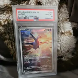 2024 Pokemon Surging Sparks SSP EN Latios Illustration Rare 203 PSA 10 GEM MINT - Image 1