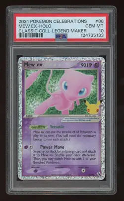 PSA 10 Mew ex Celebrations Classic Collection Pokemon Card 88 English graded - Image 1
