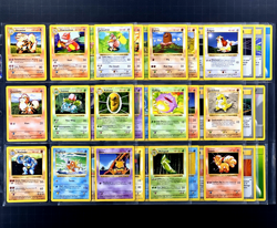 1999 Pokemon BASE SET SHADOWLESS Edition NEAR COMPLETE Uncommon Common Cards NM - Image 1