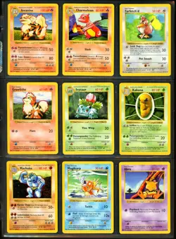 1999 Pokemon BASE SET SHADOWLESS Edition NEAR COMPLETE Uncommon Common Cards NM - Image 2