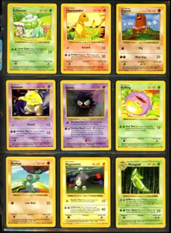 1999 Pokemon BASE SET SHADOWLESS Edition NEAR COMPLETE Uncommon Common Cards NM - Image 3