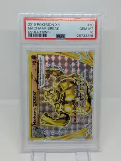 PSA 10 GEM MINT Machamp BREAK 60/108 XY Evolutions Full Art Holo Pokemon Card - Image 1