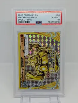 PSA 10 GEM MINT Machamp BREAK 60/108 XY Evolutions Full Art Holo Pokemon Card - Image 2