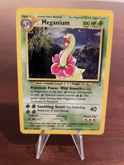 Pokemon TCG Meganium Neo Genesis Holo Rare Card #11/111 - Image 1