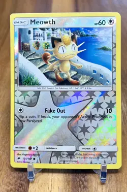 Meowth 101/147 Burning Shadows Reverse Holo Common Pokemon Card NM - Image 1