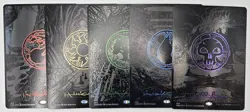 5x Magic the Gathering Phyrexian Full Art Oil-Slicked Raised Foil Land Lot - Image 1