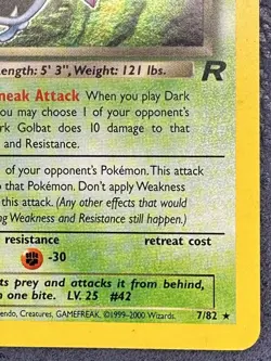 2000 Dark Golbat #7/82 Holo (SWIRL) LP Rare Pokemon Team Rocket Vintage WOTC - Image 5
