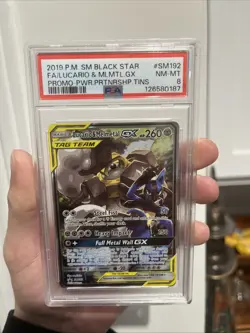 Pokemon TCG Lucario & Melmetal GX SM192 PSA 8 - Image 1