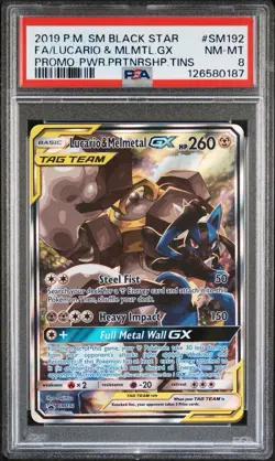 Pokemon TCG Lucario & Melmetal GX SM192 PSA 8 - Image 3