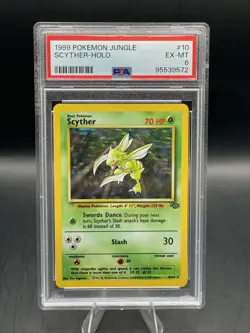 1999 Pokemon Jungle Scyther Holo #10/64 PSA 6 EX-MT - Image 1