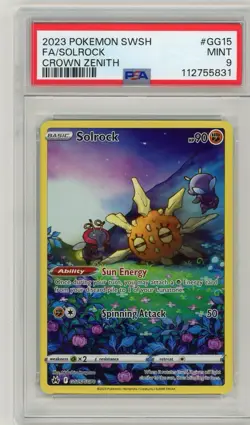 2023 Pokemon Sword & Shield Crown Zenith Solrock #GG15 PSA 9 Mint - Image 1