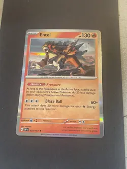 Pokemon TCG Entei 030/197 Obsidian Flames Holo Rare - Image 1