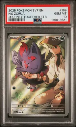 N's Zorua 189 Sv: Scarlet & Violet Promo Cards Holo PSA 10 - Image 1