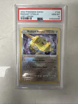 Pokemon Sword & Shield Lost Origin 124 Radiant Steelix Card PSA 10 GEM MINT - Image 1
